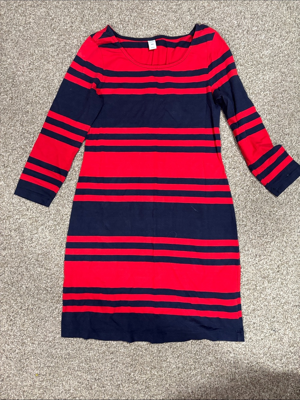 Women’s Red and Navy Striped Knit Dress